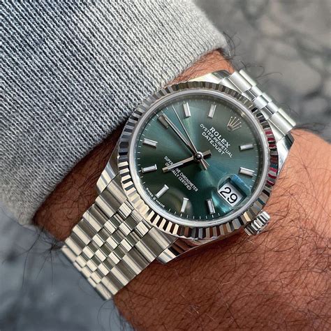 rolex datejust green 41mm|rolex datejust 36mm green dial.